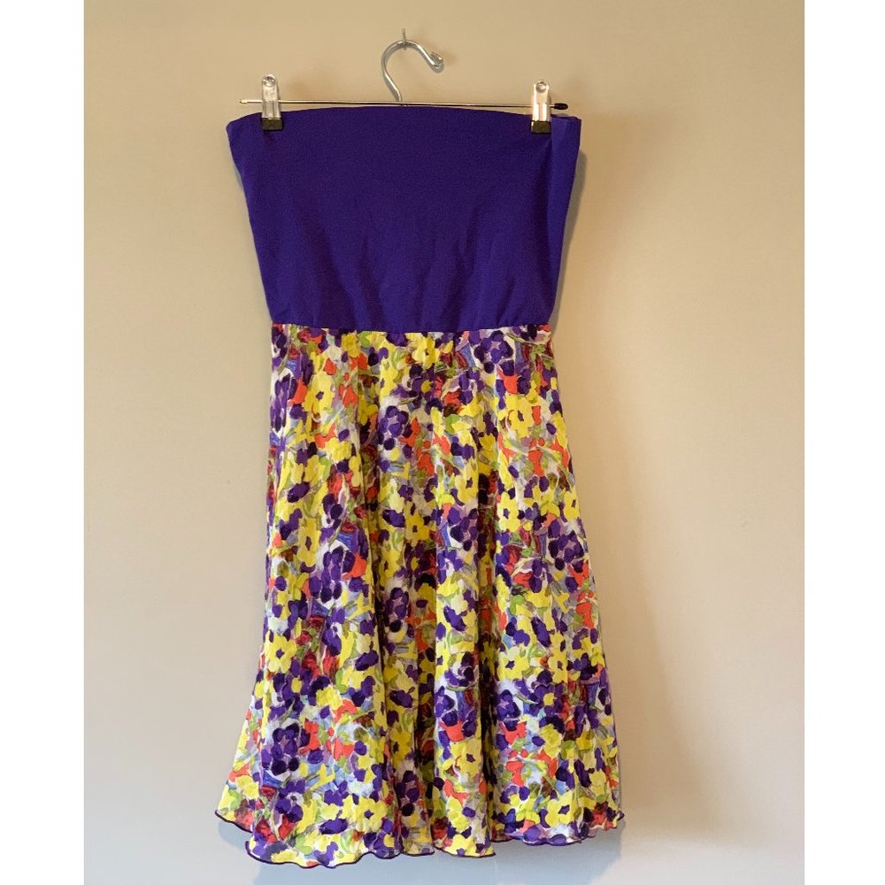 Alice + Olivia Purple Floral Tube Dress XS
